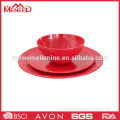 High quality red colour 3pcs dinner set for home or hotel